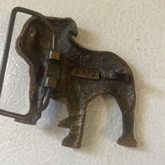 Bulldog Belt Buckle Brass Excellent Vintage Dog Mac Truck #5772