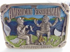 Brass Buckle The Great American Buckle Company Swappin&rsquo; Lies EUC Number 1644
