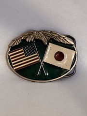 Vintage American & Japanese Buckle By Buckels of America USA – 3-1/8”x 2-1/2”
