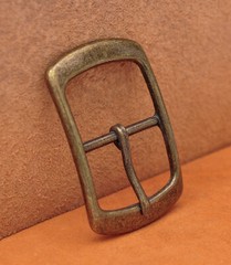 Antique Brass Center Bar Belt Buckle for Leather Belt Replacement Fit 40mm Strap
