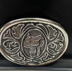Avon Men’s Western Cowboy Oval Floral Silver Tone Belt Buckle Fits 1.5&Prime;