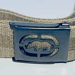 Ecko Belt Rhino Size 29 Metal Flip Buckle Tan Khaki Woven