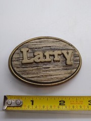 Vintage Oden ~ Brass Tone « Larry » Personalized Belt Buckle – Oval Retro Style