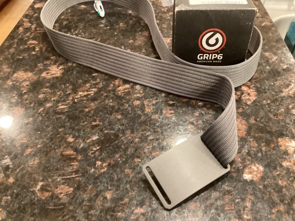 Grip6 36 inch gun medal casual W/ Grey Buckle w/ strap. New 1,75 Width