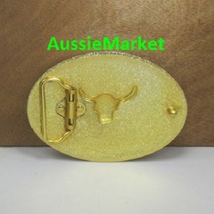 1 x mens ladies belt buckle metal alloy jeans bull steer gold cowboy longhorn