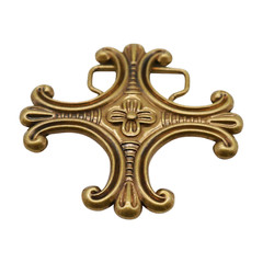 Men Women Belt Buckle Vintage Gold Color Metal Jeremiah Big Cross Saint Maurice