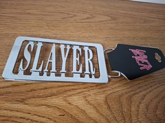 NWT SLAYER Heavy METAL MERCH SILVER LOGO BELT BUCKLE BRAVADO 5×2.5 2005