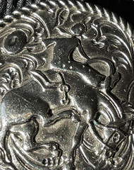 Rodeo Cowboy Horse Rider Western Metal Belt Buckle Silver Color 2 1/2&Prime; Rodeos