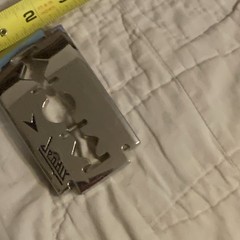Men&rsquo;s Silver Metal Razor Blade Slide Belt Buckle, Rectangular.