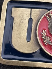 Belt Buckle WWII Eagle Crest Emblem Limited Edition American Blue & Red enamel