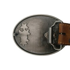 USMC Marine Corps Enameled Belt Buckle And Leather Wrangler Belt 39&Prime;-44&Prime;