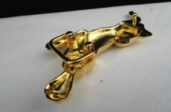 Men Women Teen Fashion Buckle Gold Metal Panther Narrow Skinny Belt Animal