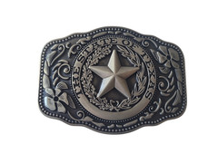The Great State Of Texas Seal Belt Buckle Matte Silver Finish Texas 3.5&Prime; Buckle