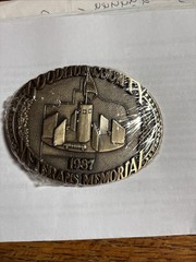 Belt Buckle Veterans Memorial Goodhue County 1987 In Box Red Wing MN Solid Brass