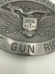Vintage Limited Edition Numbered NRA Member Vote Gun Rights Pewter Belt Buckle