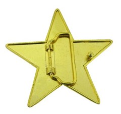 New Classic Star Belt Buckle Gold Metal Rhinestones Out Blinged Rock Punk Iced