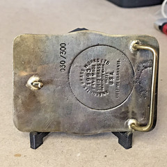 Anacortes Brass Works Deserado Mine Belt Buckle Square Brass Handmade Limited ED
