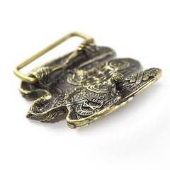 Handmade brass belt buckle Fighting Falcon, Solid hunting hawk sculptural