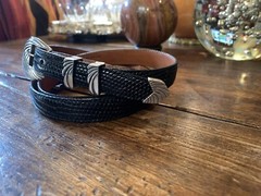 Navajo James Reid Dgn Sterling Silver Belt Buckle 38-40-.75”W 🦎✅‼️