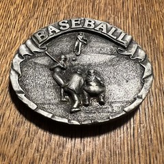 **Missing Pin** VTG 1977 Bergamot Brass Works Baseball Sport Belt Buckle B29