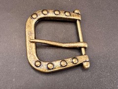 Replacement Brass Tone Studded Theme Harp Shaped Vintage Belt Buckle