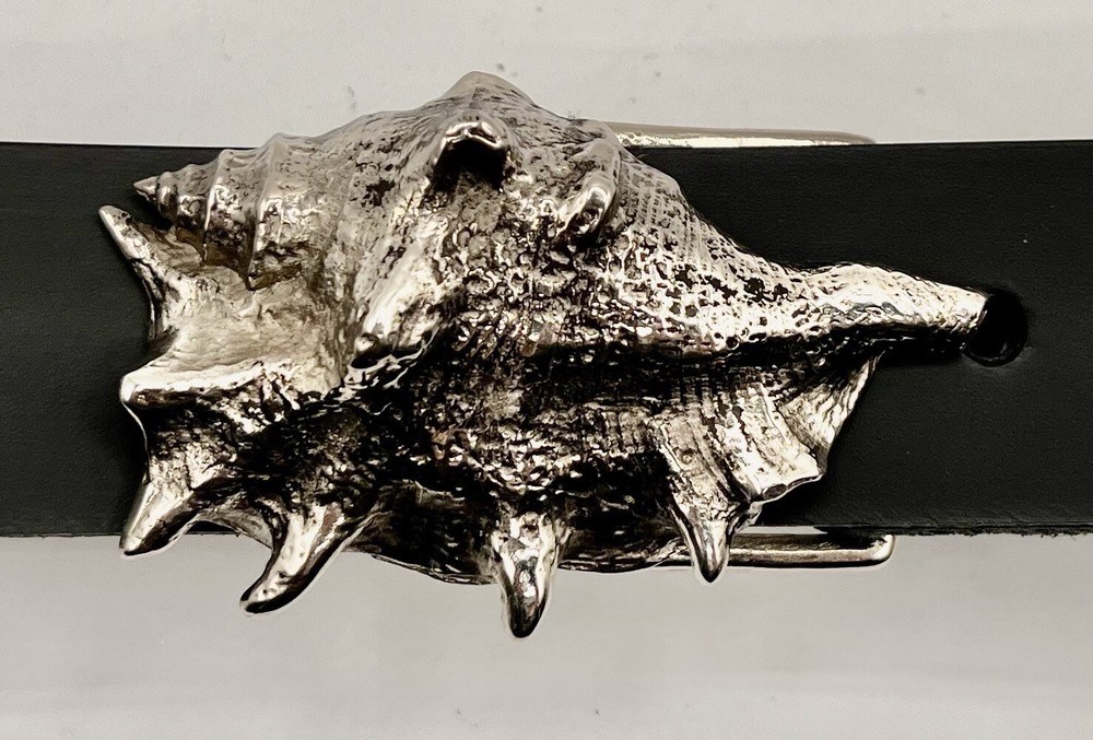 Rare ! Handmade Spider Conch Belt Buckle Created By Bernard Kelly. Beach