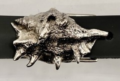 Rare ! Handmade Spider Conch Belt Buckle Created By Bernard Kelly. Beach