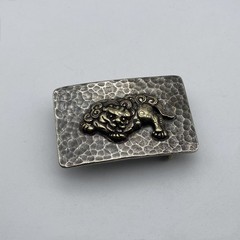 Vintage Old Silver Buckle,Mythology Kirin- Auspicious Beast,Belt Hardwares