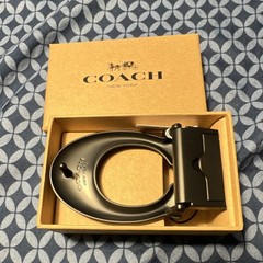 Coach Men&rsquo;s Black Matte Metal Interchangeable Belt Buckle Logo Accent Designer