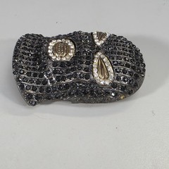 Men&rsquo;s Hip Hop Gun Metal Black Goon Mask Belt Buckle Rhinestones