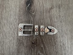 Clint Orms 14k Gold + Ruby belt buckle Set