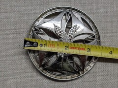 vintage PLAYBOY belt buckle SPINNER chrome BUNNY metal rhinestone STUDDED