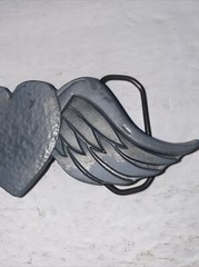VALENTINES WINGED HEART Belt Buckle Love Wings Rock GREAT AMERICAN Pewter Biker
