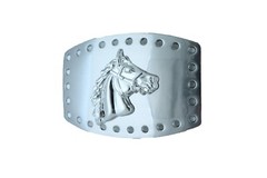 Men Women Western Fashion Belt Buckle Silver Metal Rodeo Horse Big Square Holes