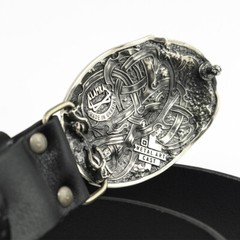 Viking warship Drakkar german silver buckle, Scandinavian Nordic Celtic warrior