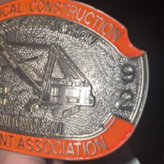 Historical Construction Equipment Show Belt Buckle Limited Edition Embossed 1992