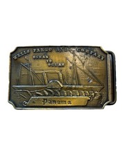 Vintage Antique Tiffany Solid Brass Relief Cowboy Fancy Belt Buckle