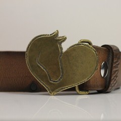 Belt buckle horse head buckle removable buckle belt buckle old brass