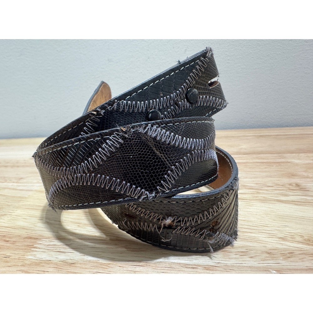 Justin Genuine Lizard Made in USA Belt Size 36 No Buckle