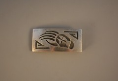 Vintage Hopi Silver Belt Buckle – Badger Paw – Daniel Phillips – Hopi Crafts