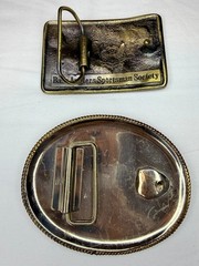 X2 Belt Buckle Western Cowboy Rodeo & BASS Anglers Sportsman Society