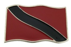Trinidad and Tobago Flag Belt Buckle Trinidadians Tobagonians Men Square Metal
