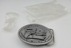Vtg Belt Buckle Gun NRA ILA 20th Anniversary 3d Lion Shape Chape & Prong NEW