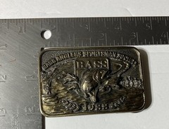 1988 BASS BASS ANGLERS SPORTSMAN SOCIETY BELT BUCKLE – HEAVY – BOX GW 1
