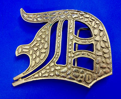 Initial Letter D Calligraphy Style Cutout Large Gold Color Belt Buckle