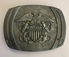 Vintage Eagle Landing Pewter Belt Buckle Size 3&Prime; x 2&Prime;