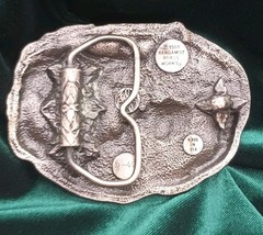 Bergamot Brass Works Belt Buckle Tractor Farm Barn Dog Windmill Wheat Seeds D-49