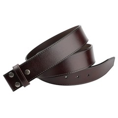 Handmade Men&rsquo;s Press Button Belt Full Grain Leather Without Buckle 1-1/2 Wide