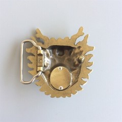 Vintage Bronze Plated Rhinestone Imitate Plastic Peal Dragon Belt Buckle