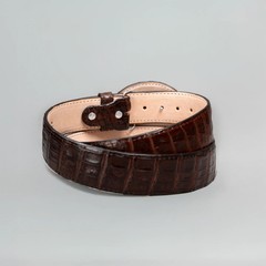 Men’s Brown Caiman Original Exotic Leather Cowboy Belt 1.5&Prime; Oval Buckle
